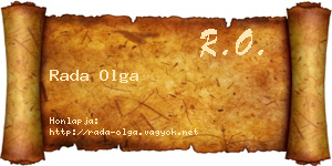 Rada Olga névjegykártya